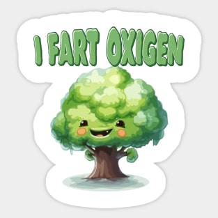 Just Trees Fart Oxigen Sticker